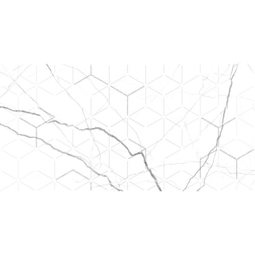 GT124VG Декор кер. Siluet GT Белый 50*25 _ 1 \7