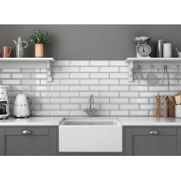 Керамическая плитка Frame white 7,5x22,5 см