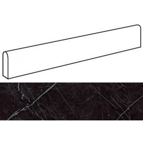 Керамогранит Неглазурованный Marvel Stone Nero Marquina Battiscopa 7,2x60 Lapp.