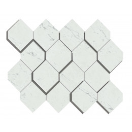 Marvel Stone Carrara Pure Mosaico Esagono 28,2x35,3 3D