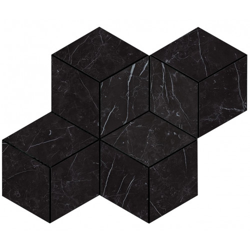 Керамогранит Неглазурованный Marvel Stone Nero Marquina Mosaico Esag. 30x35 Lapp.