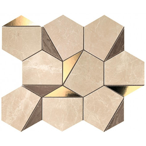 Настенная плитка глазурованная MARVEL Gold Hex Sable-Brown 25,1x29