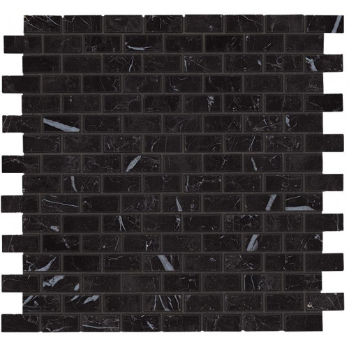 Керамогранит Неглазурованный Marvel Stone Nero M. Mosaico Burattato 29,8x29,8 Lapp.