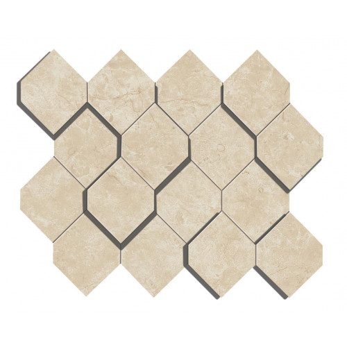 Керамогранит Неглазурованный Marvel Stone Cream Prestige Mosaico Esagono 28,2x35,3 3D